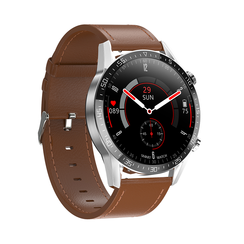 Ceas Smartwatch XK Fitness M4 Pro cu Display 1.32 inch IPS, Calorii, Puls, Piele, Maro XK Fitness imagine 2022 crono24.ro