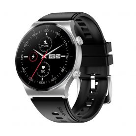 Ceas Smartwatch XK Fitness M99 cu Display 1.28 inch IPS, Puls, Tensiune, Silicon, Negru / Argintiu
