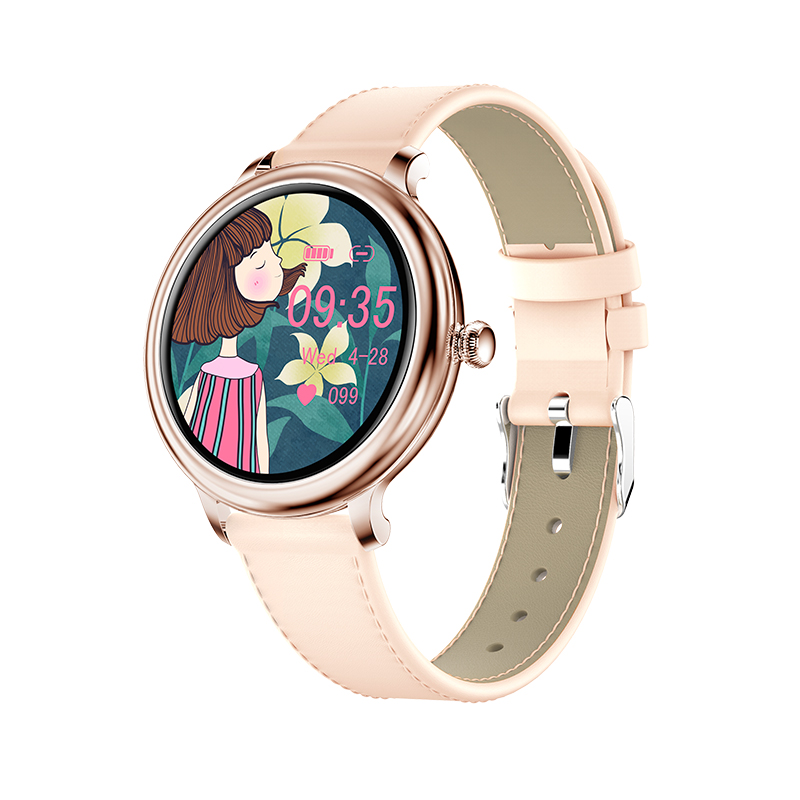 Ceas Smartwatch Dama XK Fitness NY13 cu Display 1.08 inch, Puls, Moduri sport, Piele, Roz 1.08 imagine Black Friday 2021