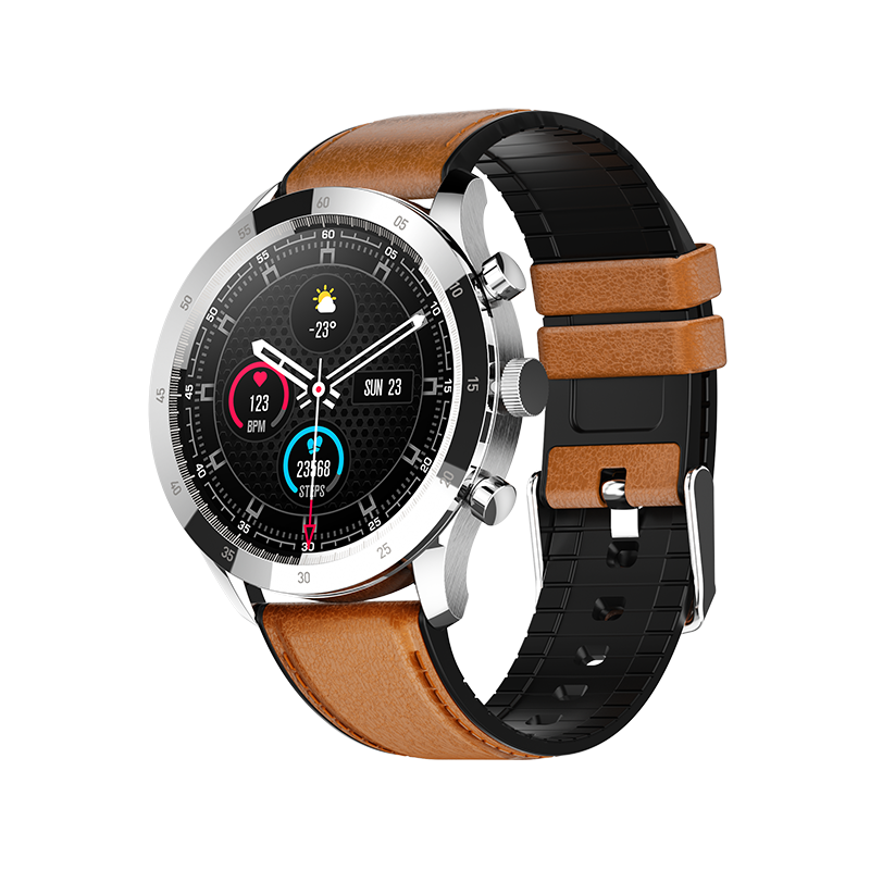 Ceas Smartwatch XK Fitness QY05 cu Functii sanatate, Antrenament, Calorii, Piele, Maro Adulti imagine noua idaho.ro