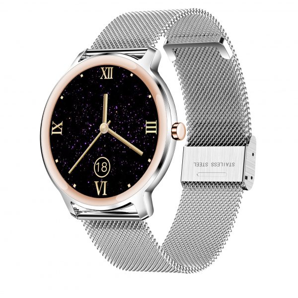 Ceas Smartwatch XK Fitness R18 cu Display 1.10 inch IPS, Functii sanatate, Notificari, Argintiu