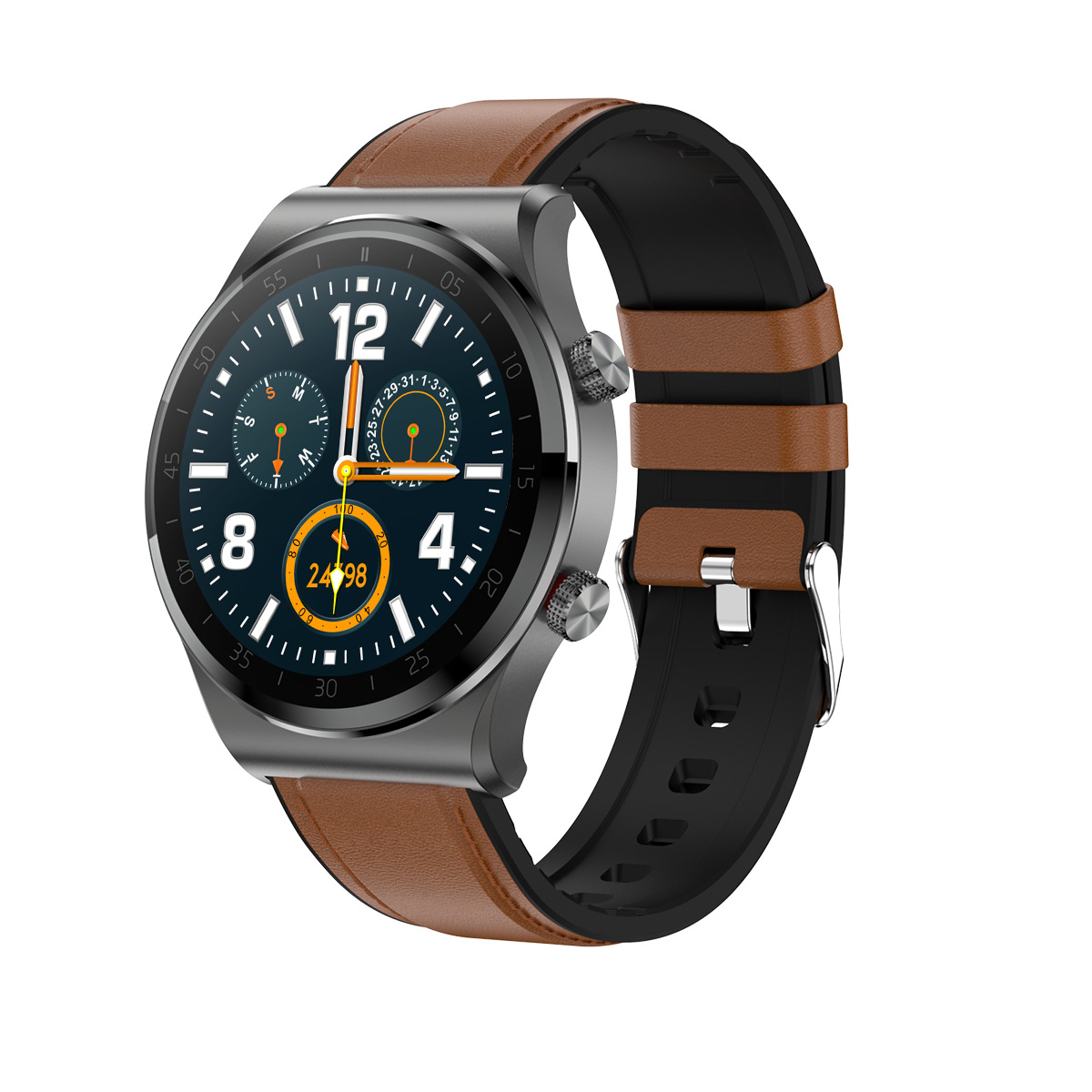 Ceas Smartwatch XK Fitness T41 cu Display 1.3 inch HD, Puls, Oxigen, Piele, Maro XK Fitness imagine noua tecomm.ro