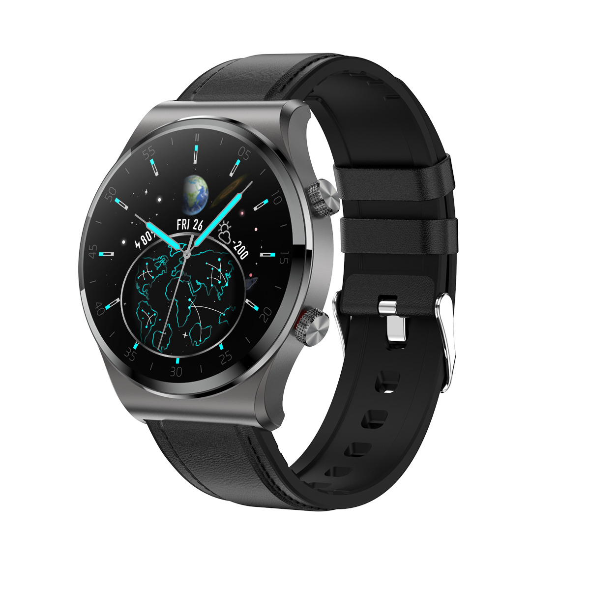 Ceas Smartwatch XK Fitness T41 cu Display 1.3 inch HD, Puls, Oxigen, Piele, Negru XK Fitness imagine noua idaho.ro