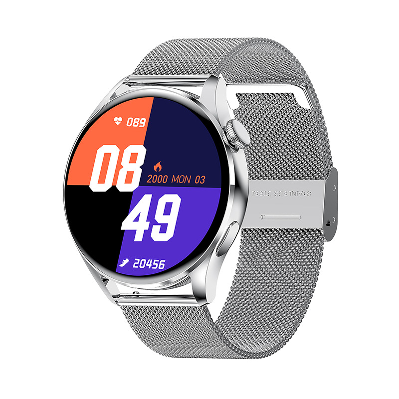 Ceas Smartwatch XK Fitness Wear 3 cu Display 1.3 inch, Puls, Tensiune, Notificari, Metalic, Argintiu XK Fitness imagine noua tecomm.ro
