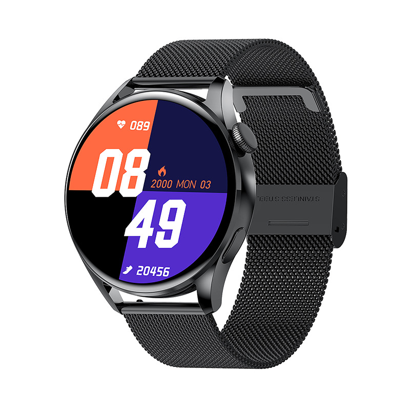Ceas Smartwatch XK Fitness Wear 3 cu Display 1.3 inch, Puls, Tensiune, Notificari, Metalic, Negru 1.3 imagine Black Friday 2021