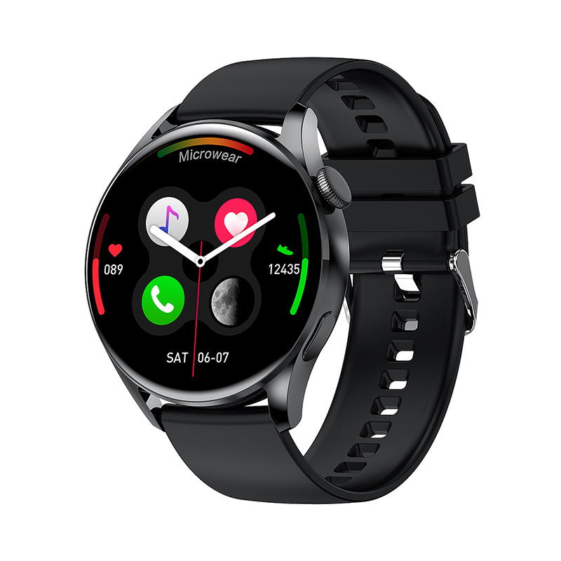 Ceas Smartwatch XK Fitness Wear 3 cu Display 1.3 inch, Puls, Tensiune, Notificari, Silicon, Negru XK Fitness imagine noua idaho.ro