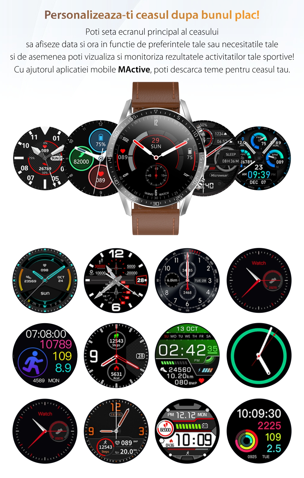 Ceas Smartwatch XK Fitness M4 Pro cu Display 1.32 inch IPS, Calorii, Puls, Metal, Argintiu