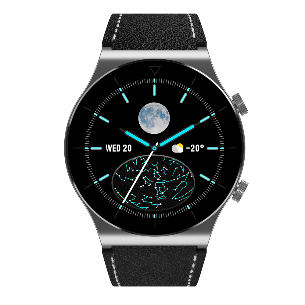 Ceas Smartwatch XK Fitness M99 cu Display 1.28 inch IPS, Puls, Tensiune, Piele, Negru / Argintiu 1.28 imagine noua idaho.ro