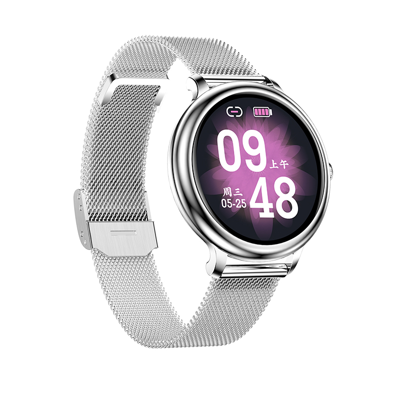 Ceas Smartwatch Dama XK Fitness NY13 cu Display 1.08 inch, Puls, Moduri sport, Metal, Argintiu 1.08 imagine noua idaho.ro