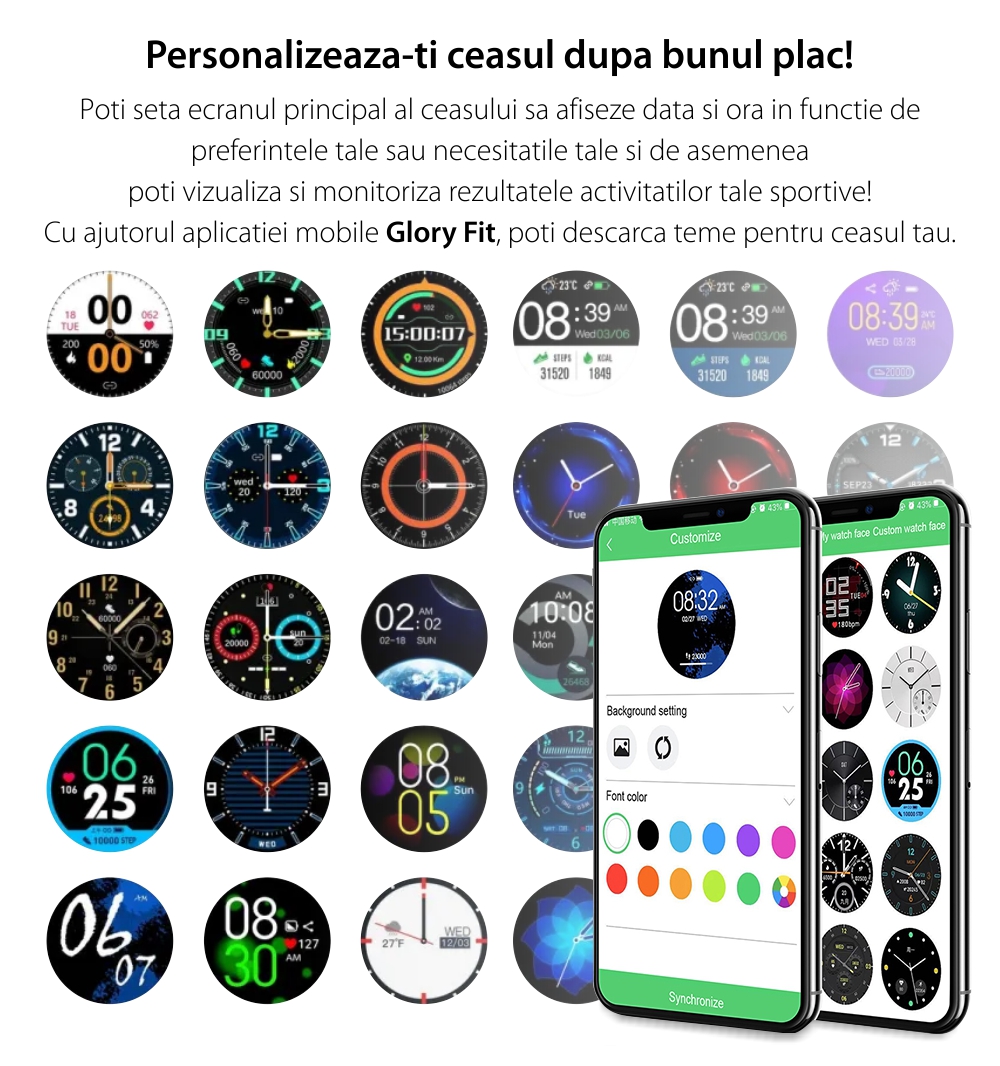 Ceas Smartwatch XK Fitness T41 cu Display 1.3 inch HD, Puls, Oxigen, Piele, Maro