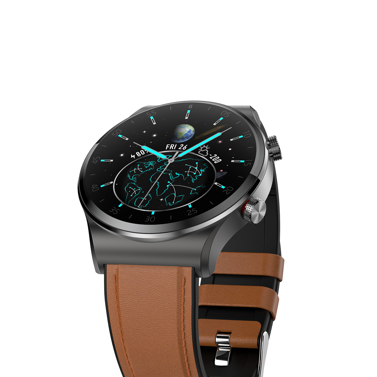 Ceas Smartwatch XK Fitness T41 cu Display 1.3 inch HD, Puls, Oxigen, Piele, Maro