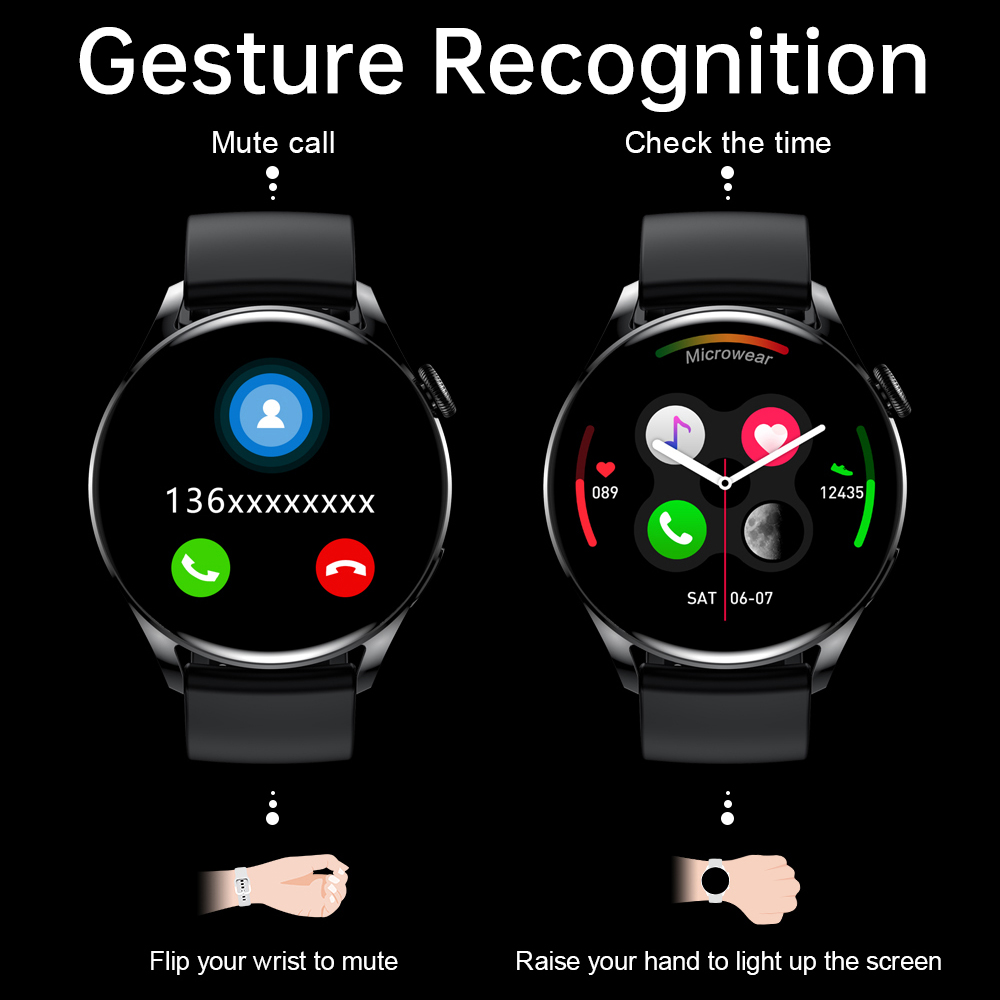 Ceas Smartwatch XK Fitness Wear 3 cu Display 1.3 inch, Puls, Notificari, Silicon, Negru