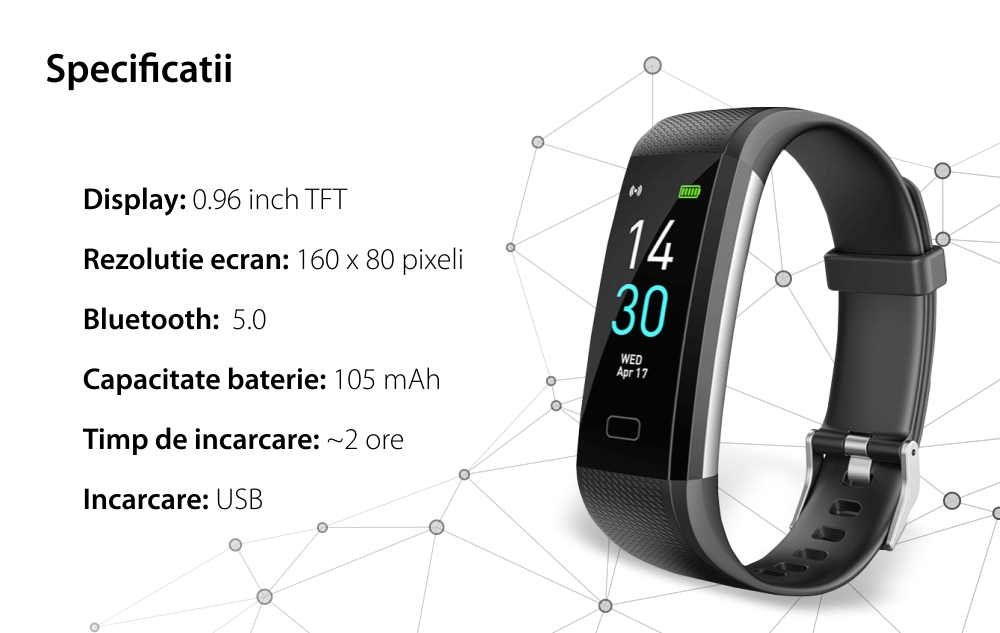 Bratara inteligenta XK Fitness S5L cu Display 0.96 inch, Calorii, Distanta, Temperatura, Verde Army