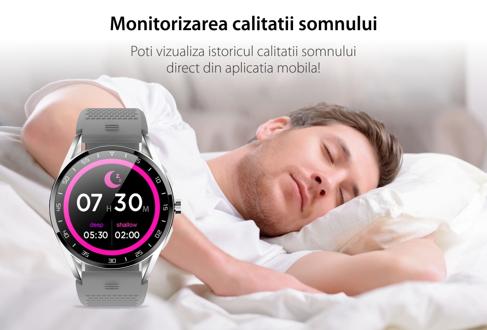 Ceas Smartwatch XK Fitness M3 cu Moduri sportive, Puls, Calorii, Silicon, Gri