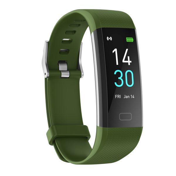 Bratara inteligenta XK Fitness S5L cu Display 0.96 inch, Calorii, Distanta, Temperatura, Verde Army