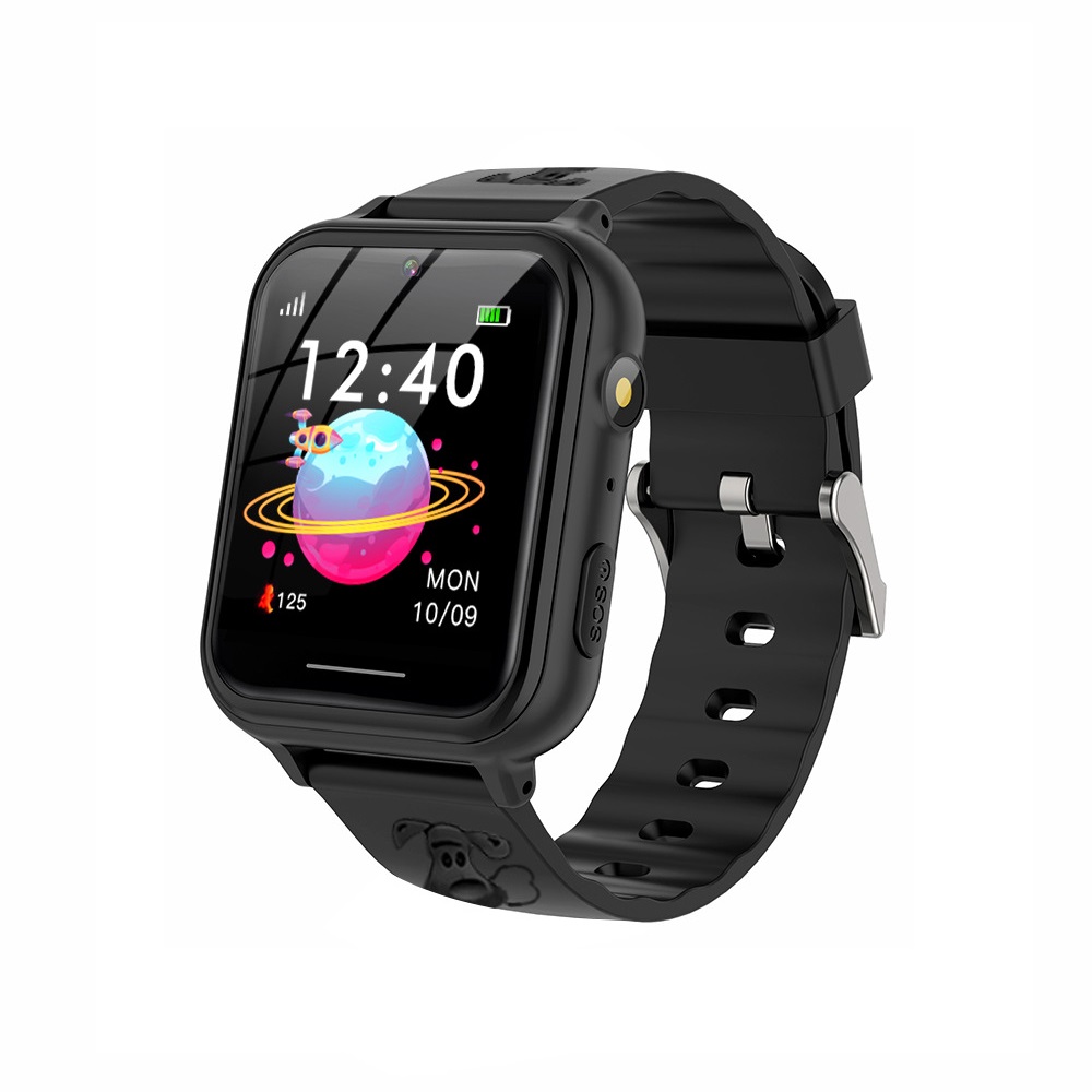 Ceas Smartwatch Pentru Copii YQT A2Z fara GPS, cu Functie telefon, 7 Jocuri, Camera, Album, Lanterna, Negru Xkids