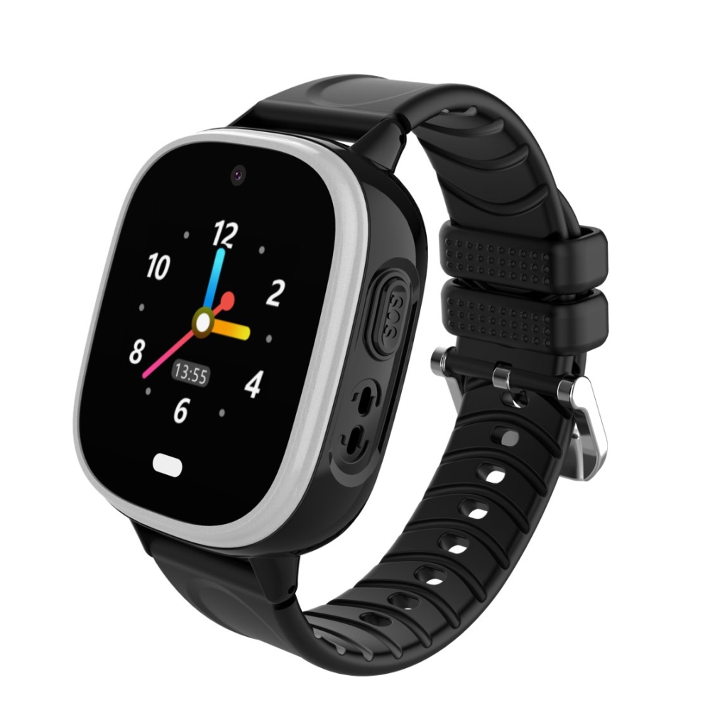 Ceas smartwatch pentru copii motto td31, negru cu localizare gps, alarma, telefon, chat / voce, geofence, pedometru