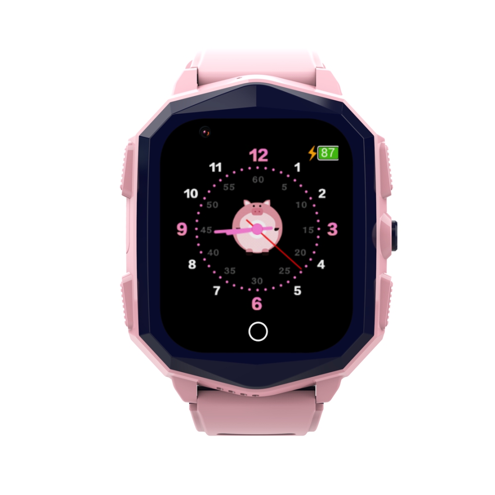 Ceas Smartwatch Pentru Copii KT20S cu Localizare GPS, Functie Telefon, Buton SOS, Pedometru, Camera, Notificari, Roz Buton imagine noua 2022