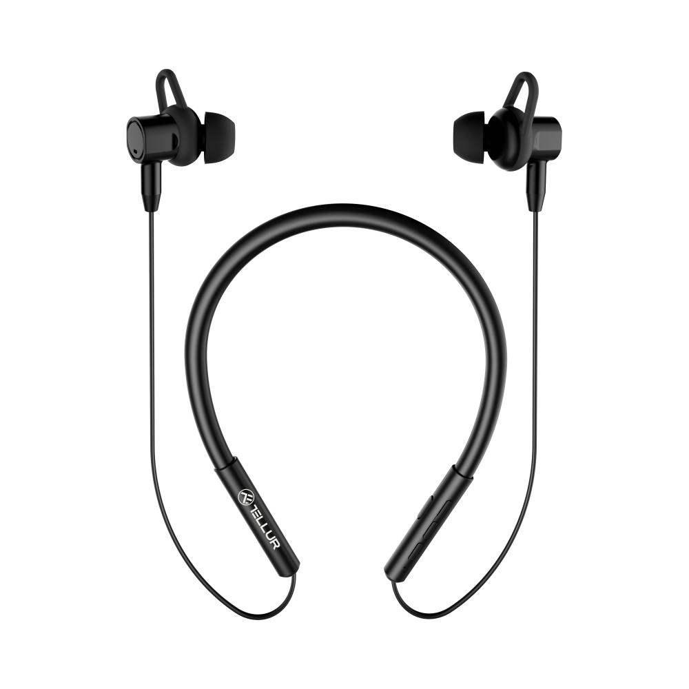 Casti In-Ear Sport Tellur Ego, Bluetooth, Alerte vocale, Monitorizare starea bateriei, Negru Alerte imagine noua idaho.ro