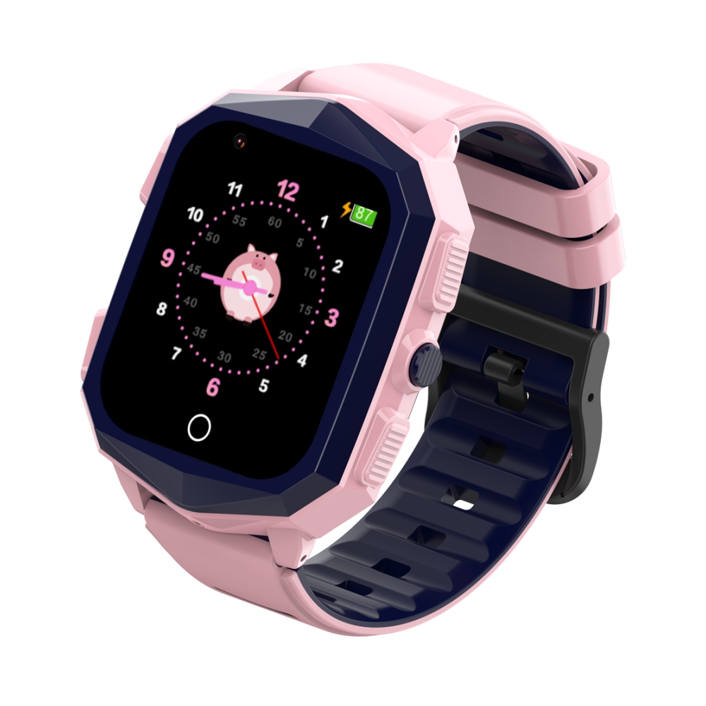 Ceas Smartwatch Pentru Copii Wonlex KT20S cu Localizare GPS, Functie Telefon, Buton SOS, Pedometru, Camera, Notificari, Roz Buton imagine noua idaho.ro