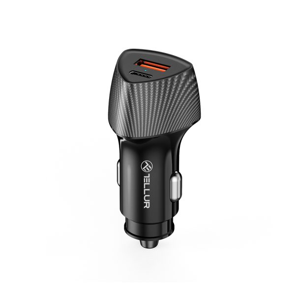 Incarcator Auto Tellur, FCC10, Power Delivery, 38W, 6A, 2 Porturi D20W + QC3.0, Negru 38W imagine noua idaho.ro