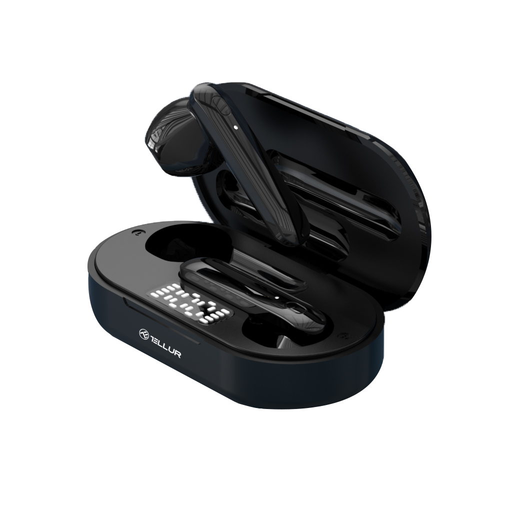 Casti Bluetooth Flip True Wireless In-Ear, Charging box, 25 mAh, Negru