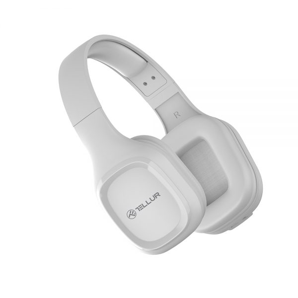 Casti Over-Ear Bluetooth Tellur Pulse, Microfon, SinglePoint, Handsfree, Alb
