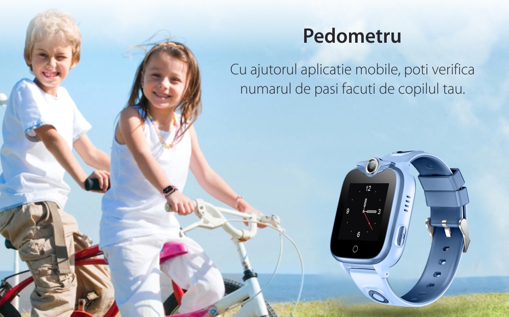 Ceas Smartwatch Pentru Copii Wonlex KT09 cu Functie Telefon, Retea 2G, Buton SOS, Localizare GPS, Apel Vocal, Roz