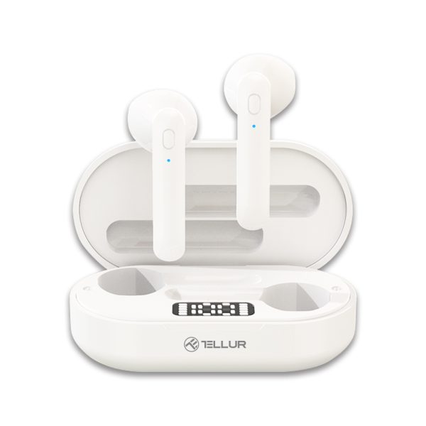 Casti Bluetooth Flip True Wireless In-Ear, Charging box, 25 mAh, Alb Alb imagine noua idaho.ro
