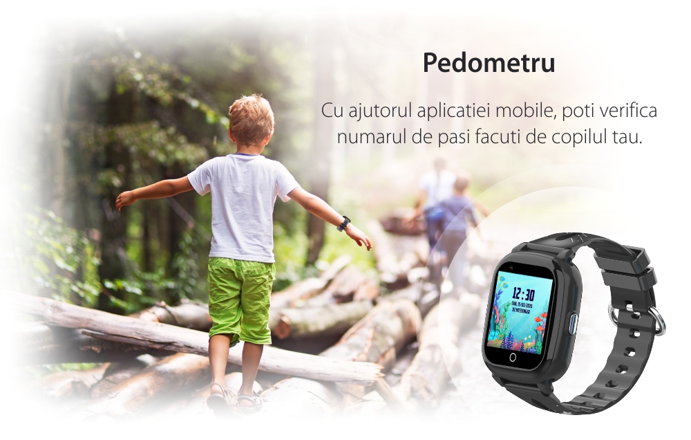 Ceas Smartwatch Pentru Copii KT10S cu Functie Telefon, Istoric, Camera, Pedometru, Alarma, Albastru