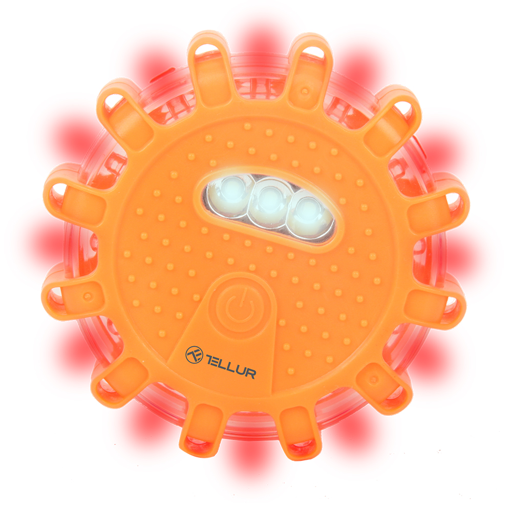 Semnalizator de Urgenta si Lanterna LED Tellur Basic, 3 x AAA, Magnetic, Portocaliu AAA imagine noua idaho.ro
