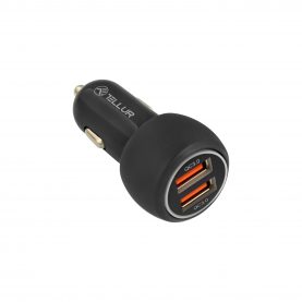 Incarcator Auto Tellur FCC8, Dual USB, 6A 36W, QC 3, DC 12-24V, 36W, Negru