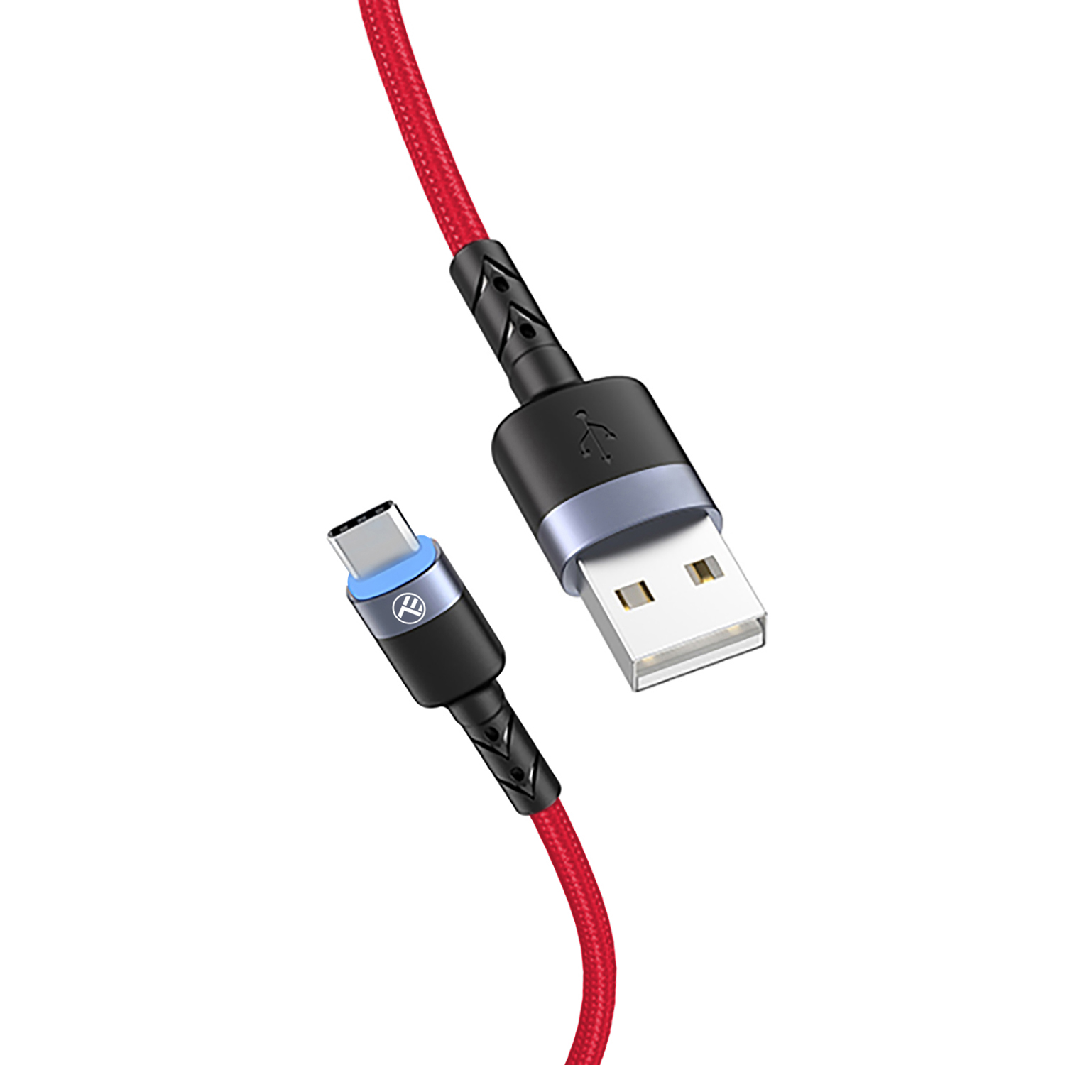 Cablu Date si Incarcare Tellur Type-C cu LED, Nailon, 1.2m, Rosu (1.2M) imagine Black Friday 2021