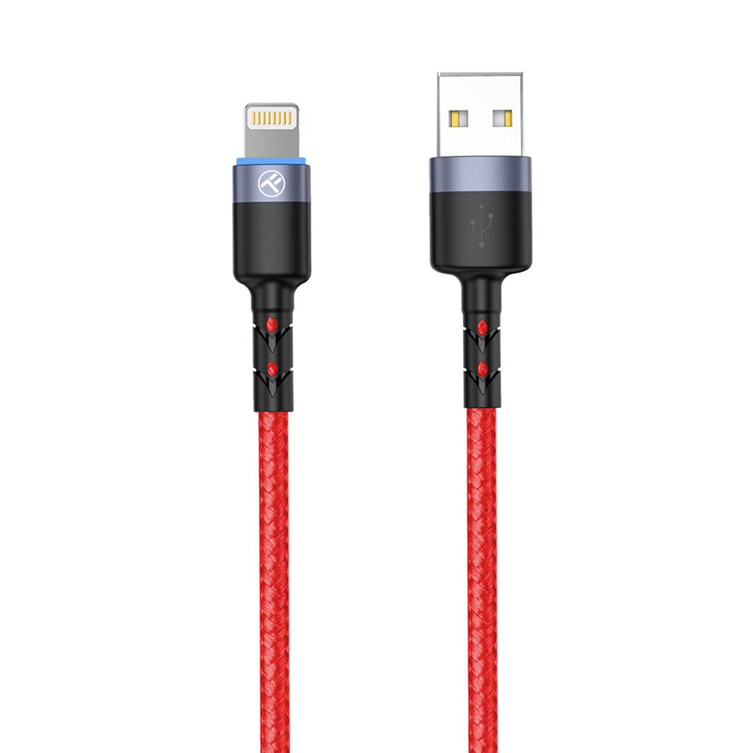 Cablu Date si Incarcare Tellur Lightning cu LED, 3A, Naylon, 1.2m, Rosu (1.2M) imagine Black Friday 2021