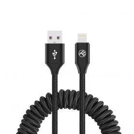 Cablu Date si Incarcare Tellur USB to Lightning extensibil, Brand compatibil Apple,  3A, 1.8m, Negru