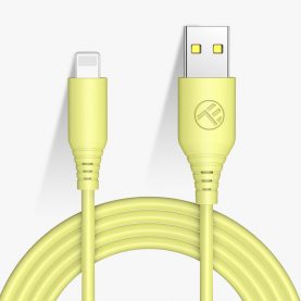 Cablu Date si Incarcare Tellur USB to Lighting, 5V, 3A, Viteza de transfer date 480 Mbps, 1m, Galben