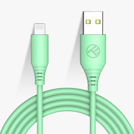 Cablu Date si Incarcare Tellur USB to Lighting, 5V, 3A, Viteza de transfer date 480 Mbps, 1m, Verde