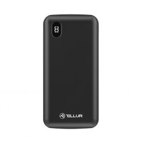 Baterie Externa Powerbank Tellur 10000mAh PD100 cu Power Delivery (18W), Display digital, QC 3.0, Negru