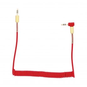 Cablu Audio Tellur, Jack 3.5mm, Extensibil, Nailon, Rosu