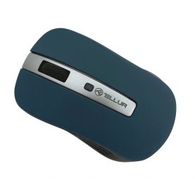 Mouse Wireless Tellur Basic, Plug and Play, LED, 800-1600 DPI reglabil, 4 Butoane, Albastru Inchis