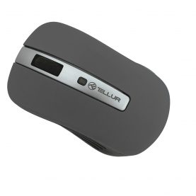 Mouse Wireless Tellur Basic, Plug and Play, LED, 800-1600 DPI reglabil, 4 Butoane, Gri Inchis