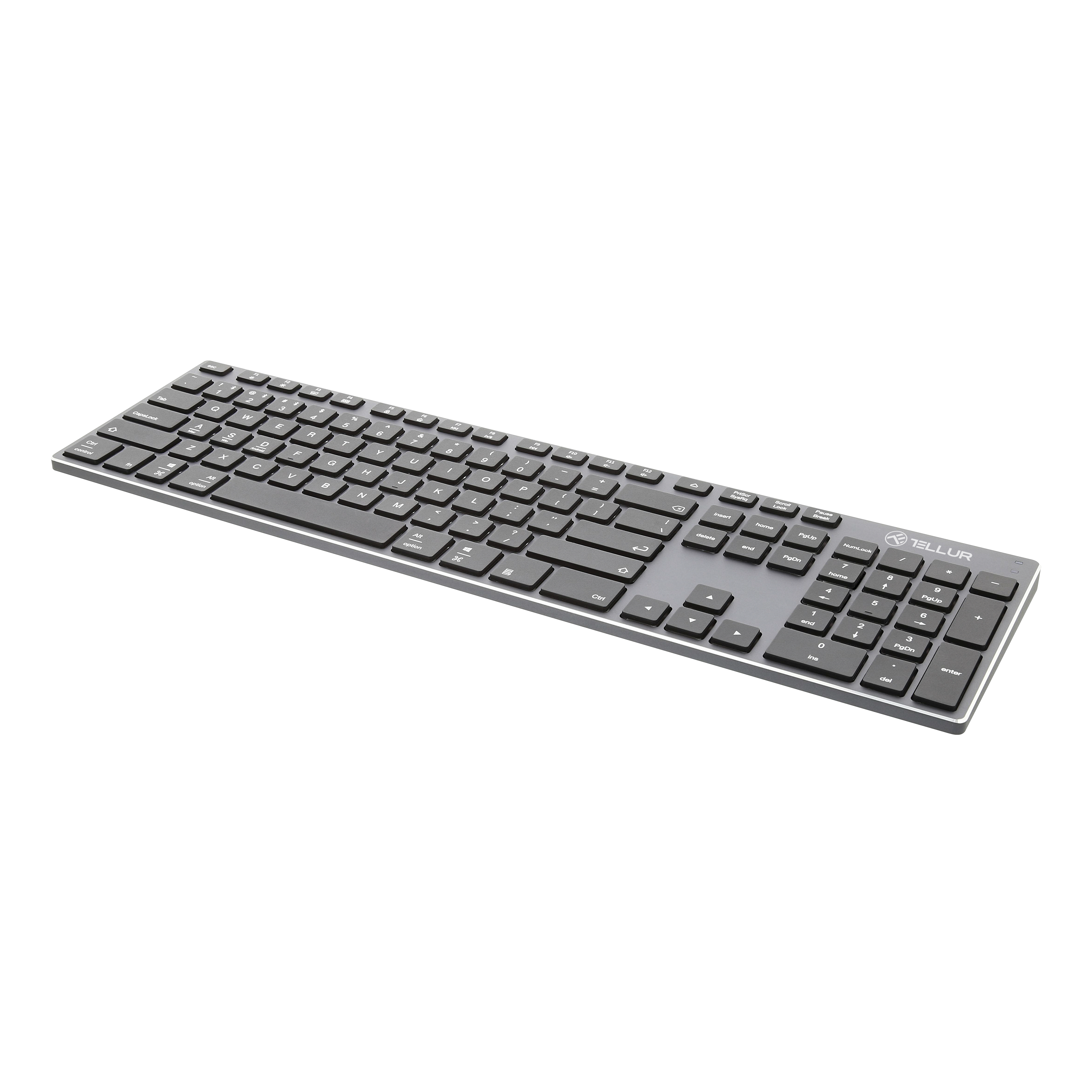Tastatura Wireless Tellur Shade, Bluetooth, USB, US Layout, 350 mAh, Aluminiu, Tastaturi Gri si Negre (Negre) imagine noua tecomm.ro