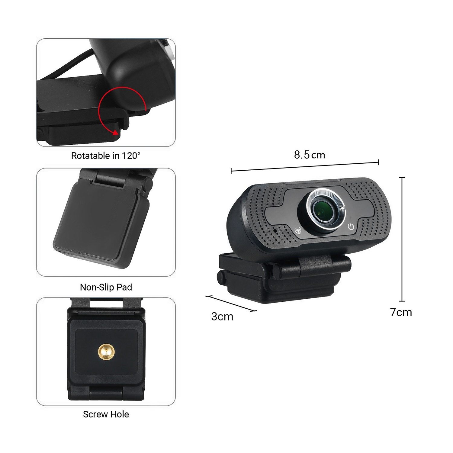 Camera web Tellur Full HD, 2MP, Autofocus, Microfon, Ideala pentru videoconferinte si webinarii, Negru