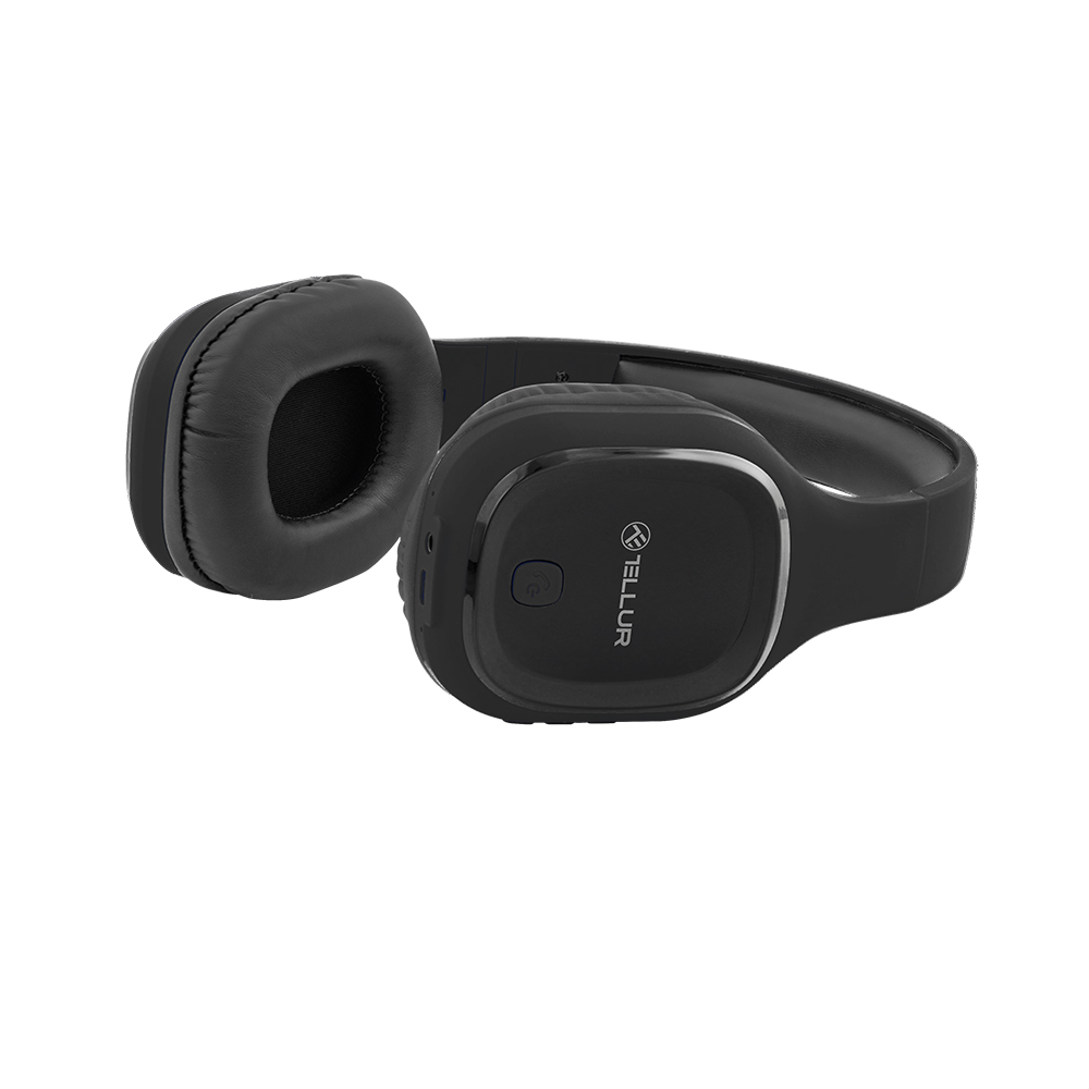 Casti Over-ear Bluetooth Tellur Pulse, Microfon, Micro-USB, 5V, Raza de actiune wireless 10 m, Negru 5V imagine noua idaho.ro