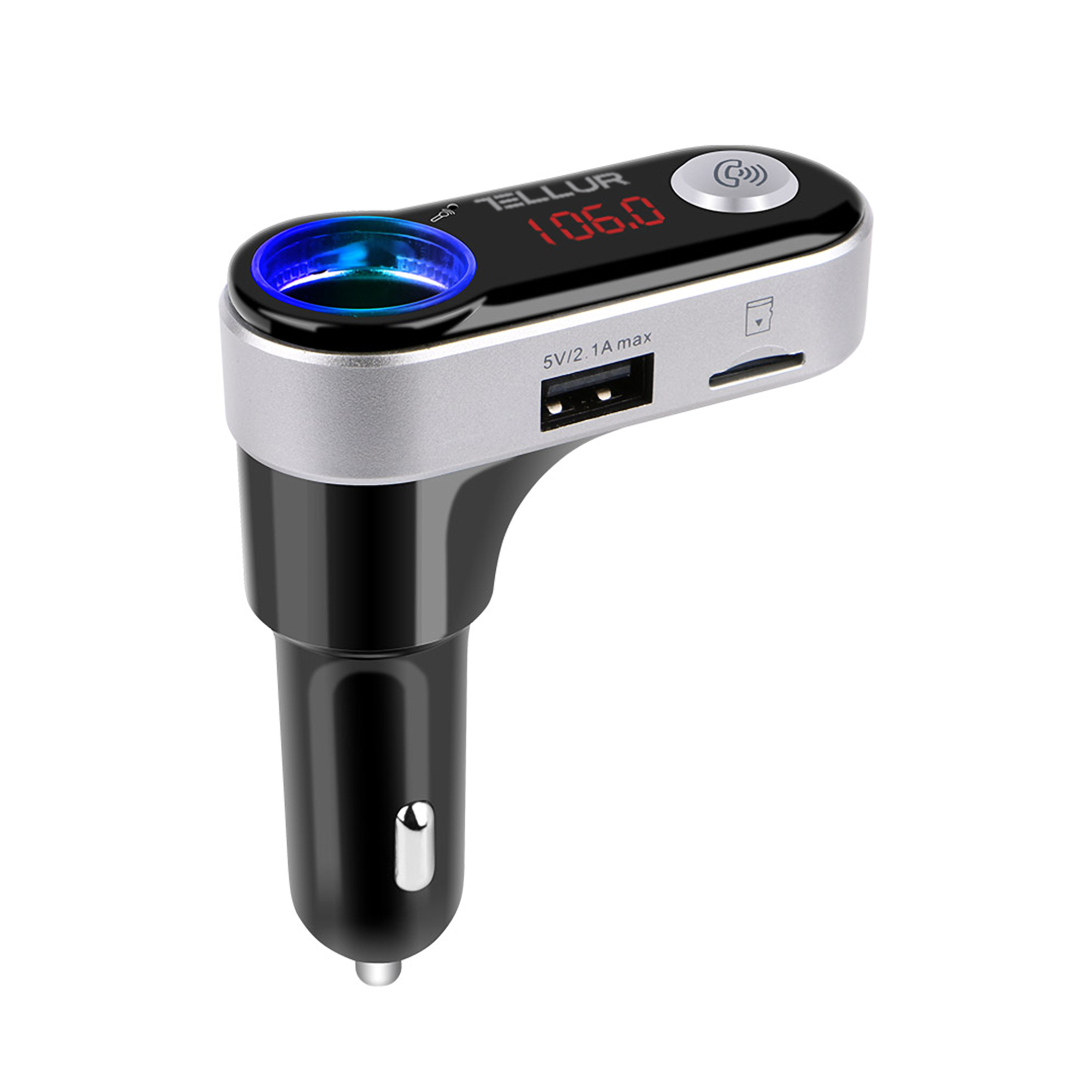 Modulator FM Bluetooth Tellur FMT-B2, Bluetooth, MicroSD, USB pentru incarcare dispozitive, Negru Bluetooth imagine noua idaho.ro