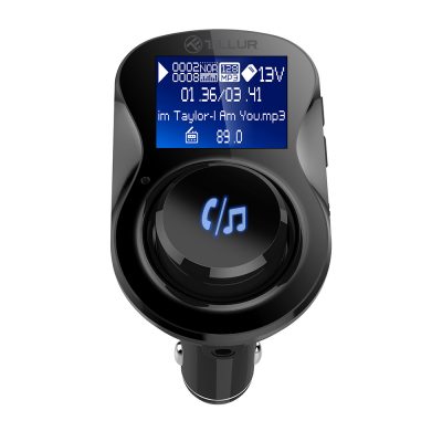 Modulator FM Bluetooth Tellur FMT-B3, Redare MP3, Hands-free, Bluetooth 4.2, A2DP, Negru