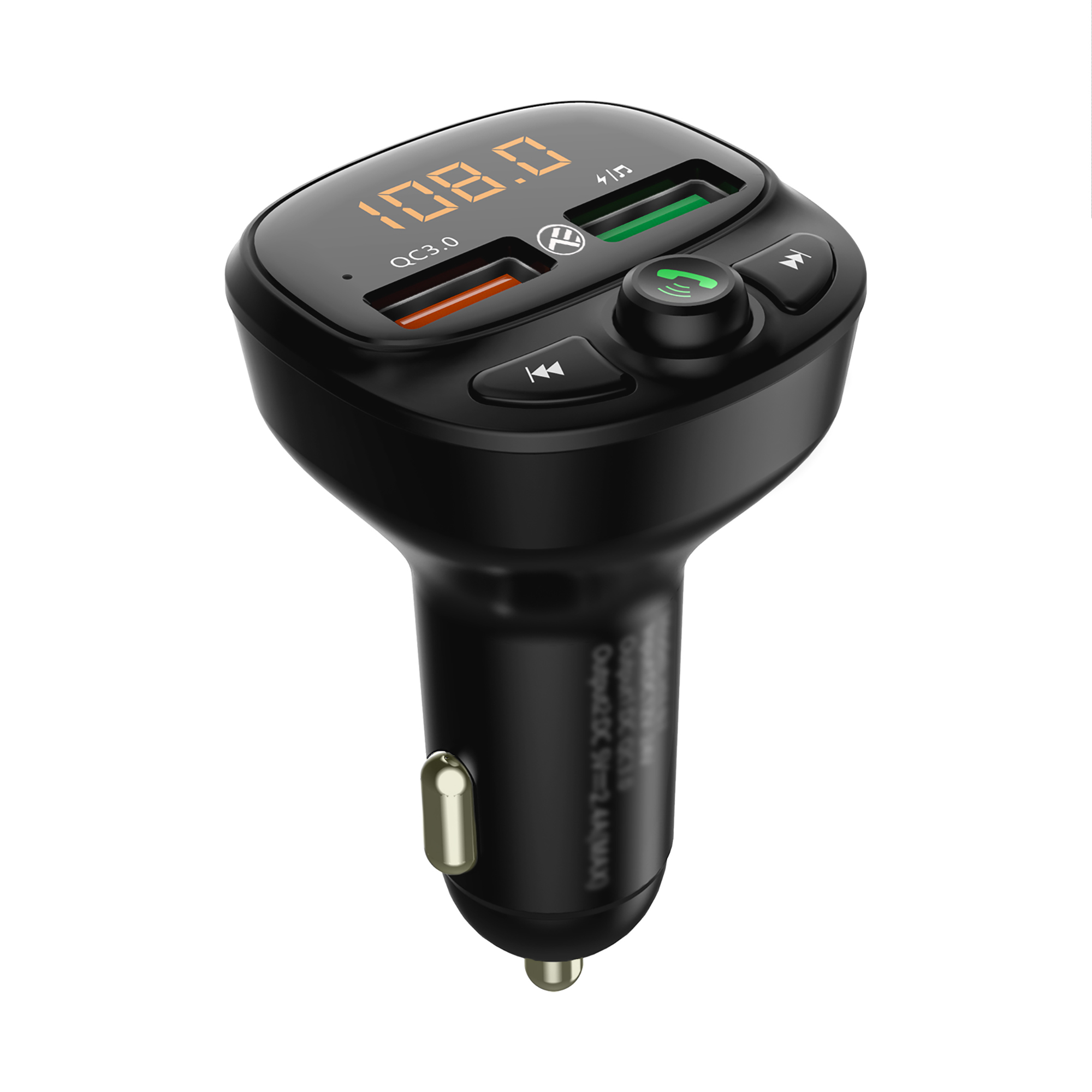 Modulator FM Bluetooth Tellur FMT-B7, USB, Slot MicroSD, QC 3.0, Detecteaza si afiseaza tensiunea bateriei, Negru 3.0 imagine noua idaho.ro