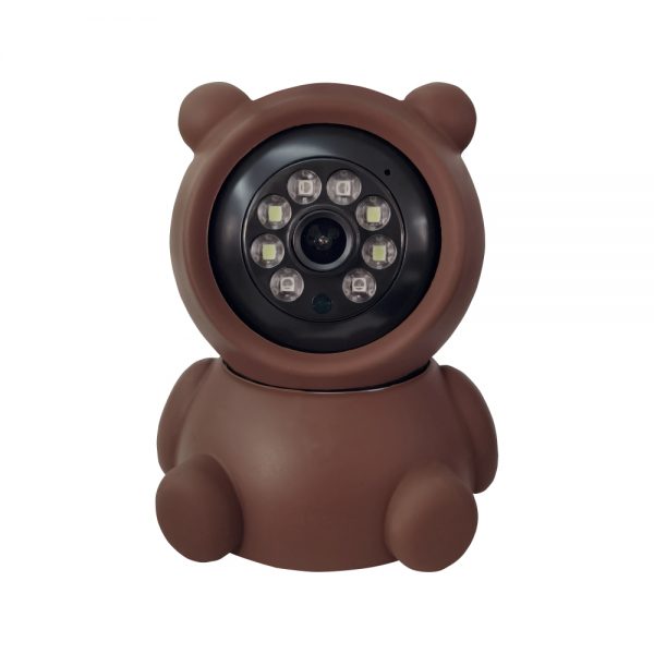 Video Baby Monitor AB80 cu Wi-Fi Detectare miscare, Vedere nocturna, Monitorizare 360, Slot microSD, Maro