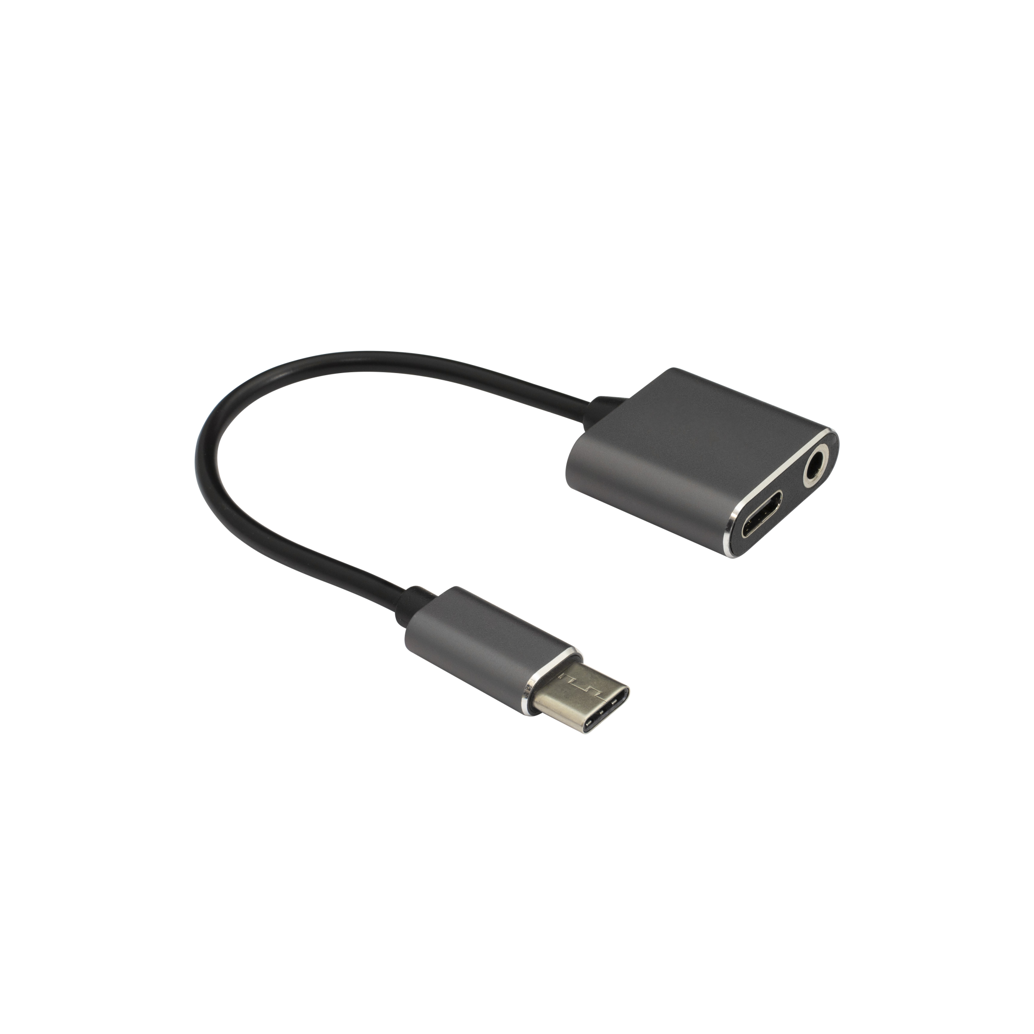 Adaptator sbox usb type-c -> type-c + 3,5 mm, negru