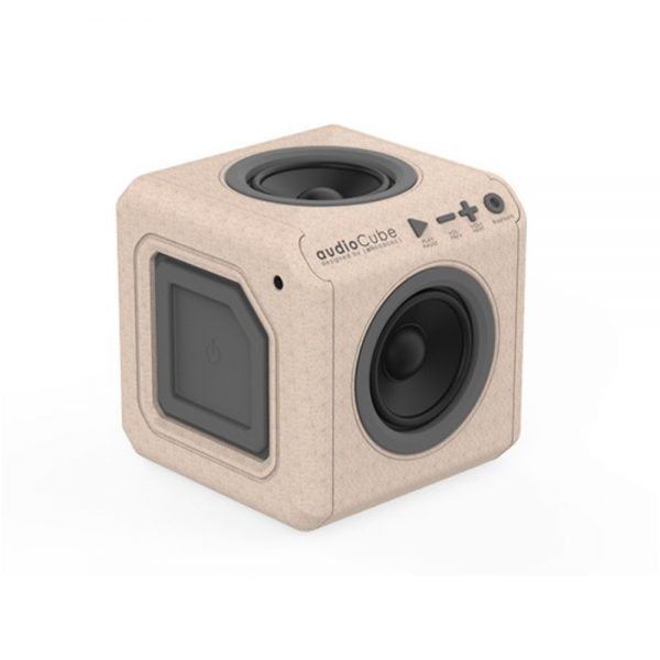 AudioCube Portabil Allocacoc WOOD edition, 40W, Lungime cablu 1 m, Beige